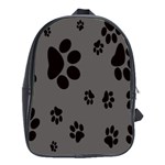 Dog Foodprint Paw Prints Seamless Background And Pattern School Bags(Large)  Front