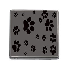 Dog Foodprint Paw Prints Seamless Background And Pattern Memory Card Reader (square) by BangZart