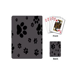 Dog Foodprint Paw Prints Seamless Background And Pattern Playing Cards (mini)  by BangZart