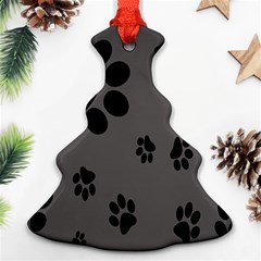 Dog Foodprint Paw Prints Seamless Background And Pattern Christmas Tree Ornament (two Sides) by BangZart