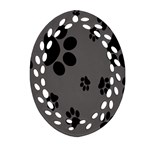 Dog Foodprint Paw Prints Seamless Background And Pattern Oval Filigree Ornament (Two Sides) Back