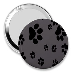 Dog Foodprint Paw Prints Seamless Background And Pattern 3  Handbag Mirrors by BangZart