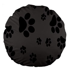 Dog Foodprint Paw Prints Seamless Background And Pattern Large 18  Premium Round Cushions by BangZart