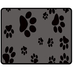 Dog Foodprint Paw Prints Seamless Background And Pattern Double Sided Fleece Blanket (medium)  by BangZart