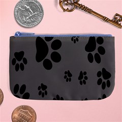 Dog Foodprint Paw Prints Seamless Background And Pattern Large Coin Purse by BangZart