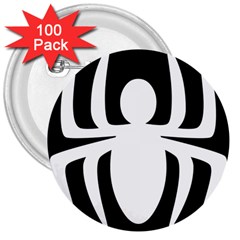 White Spider 3  Buttons (100 Pack)  by BangZart