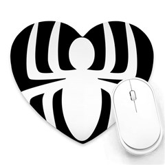 White Spider Heart Mousepads by BangZart