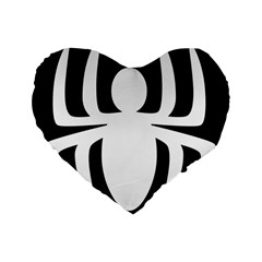 White Spider Standard 16  Premium Heart Shape Cushions by BangZart