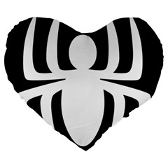 White Spider Large 19  Premium Heart Shape Cushions by BangZart