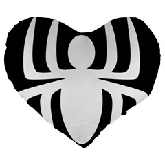 White Spider Large 19  Premium Flano Heart Shape Cushions by BangZart