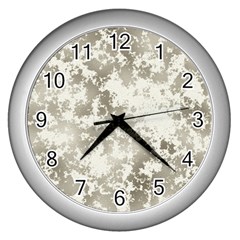 Wall Rock Pattern Structure Dirty Wall Clocks (silver)  by BangZart