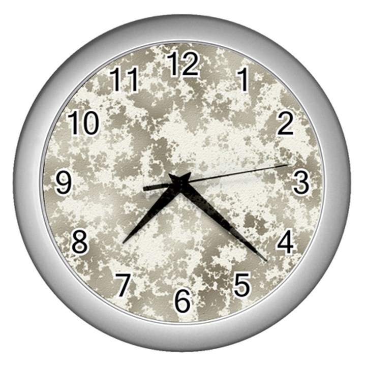 Wall Rock Pattern Structure Dirty Wall Clocks (Silver) 