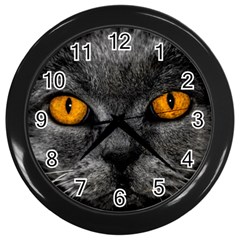 Cat Eyes Background Image Hypnosis Wall Clocks (black) by BangZart