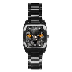 Cat Eyes Background Image Hypnosis Stainless Steel Barrel Watch by BangZart