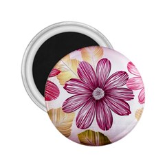 Flower Print Fabric Pattern Texture 2 25  Magnets