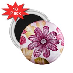 Flower Print Fabric Pattern Texture 2 25  Magnets (10 Pack)  by BangZart