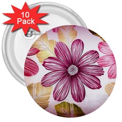 Flower Print Fabric Pattern Texture 3  Buttons (10 Pack)  by BangZart