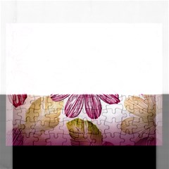 Flower Print Fabric Pattern Texture Rectangular Jigsaw Puzzl by BangZart