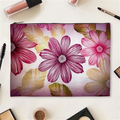 Flower Print Fabric Pattern Texture Cosmetic Bag (xl) by BangZart