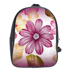 Flower Print Fabric Pattern Texture School Bags(large)  by BangZart