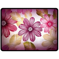 Flower Print Fabric Pattern Texture Fleece Blanket (large)  by BangZart