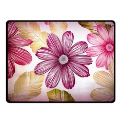 Flower Print Fabric Pattern Texture Fleece Blanket (small)