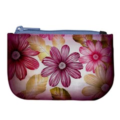 Flower Print Fabric Pattern Texture Large Coin Purse by BangZart