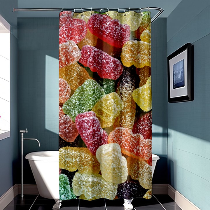 Jelly Beans Candy Sour Sweet Shower Curtain 36  x 72  (Stall) 