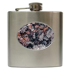 Leaf Leaves Autumn Fall Brown Hip Flask (6 Oz) by BangZart