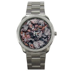 Leaf Leaves Autumn Fall Brown Sport Metal Watch by BangZart