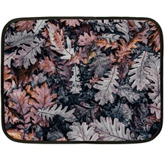 Leaf Leaves Autumn Fall Brown Fleece Blanket (mini) by BangZart