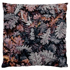 Leaf Leaves Autumn Fall Brown Large Cushion Case (two Sides) by BangZart