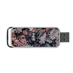 Leaf Leaves Autumn Fall Brown Portable Usb Flash (one Side) by BangZart