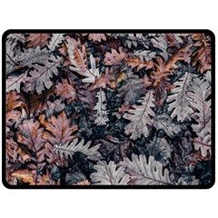 Leaf Leaves Autumn Fall Brown Double Sided Fleece Blanket (large)  by BangZart