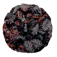 Leaf Leaves Autumn Fall Brown Large 18  Premium Flano Round Cushions by BangZart