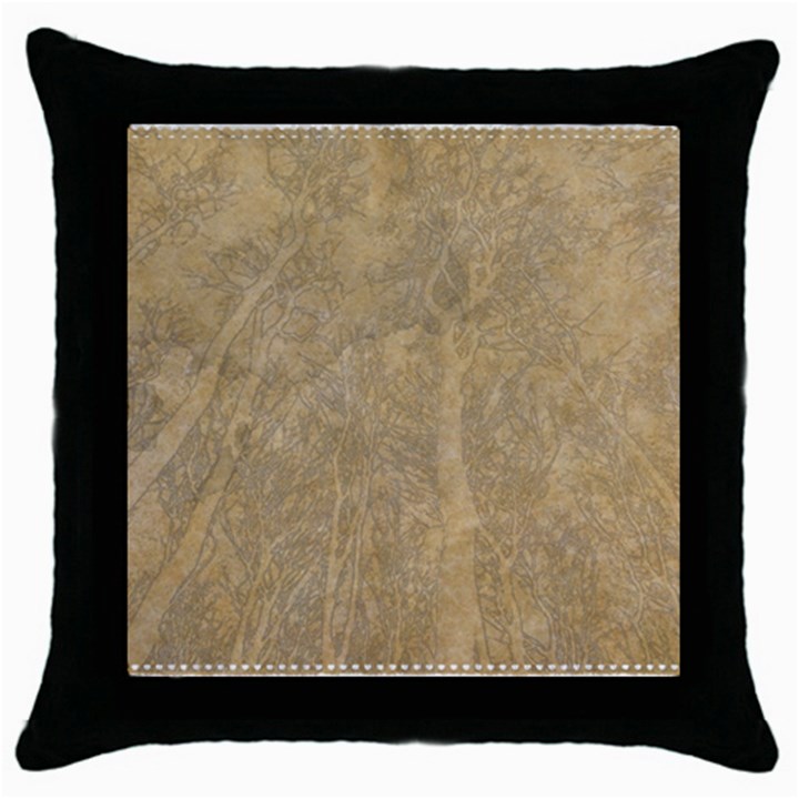 Abstract Forest Trees Age Aging Throw Pillow Case (Black)