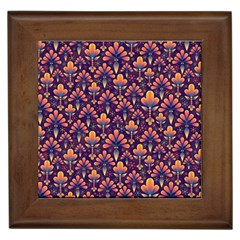 Abstract Background Floral Pattern Framed Tiles by BangZart