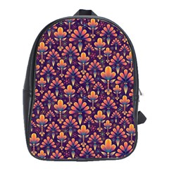 Abstract Background Floral Pattern School Bags(large)  by BangZart