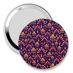 Abstract Background Floral Pattern 3  Handbag Mirrors by BangZart