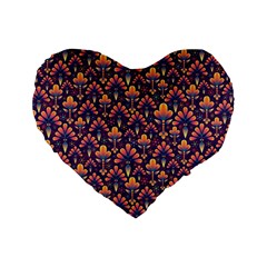 Abstract Background Floral Pattern Standard 16  Premium Heart Shape Cushions by BangZart