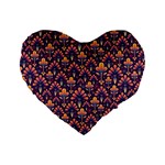 Abstract Background Floral Pattern Standard 16  Premium Flano Heart Shape Cushions Front