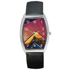 The Rainbow Bridge Of A Thousand Fractal Colors Barrel Style Metal Watch by jayaprime