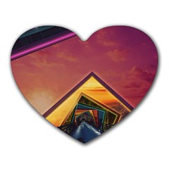 The Rainbow Bridge Of A Thousand Fractal Colors Heart Mousepads by jayaprime