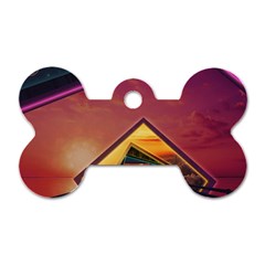 The Rainbow Bridge Of A Thousand Fractal Colors Dog Tag Bone (two Sides) by jayaprime