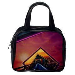 The Rainbow Bridge Of A Thousand Fractal Colors Classic Handbags (one Side) by jayaprime