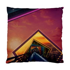 The Rainbow Bridge Of A Thousand Fractal Colors Standard Cushion Case (one Side) by jayaprime