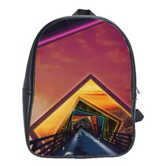 The Rainbow Bridge Of A Thousand Fractal Colors School Bags(large)  by jayaprime