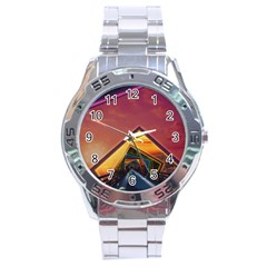 The Rainbow Bridge Of A Thousand Fractal Colors Stainless Steel Analogue Watch by jayaprime