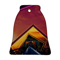 The Rainbow Bridge Of A Thousand Fractal Colors Bell Ornament (two Sides) by jayaprime