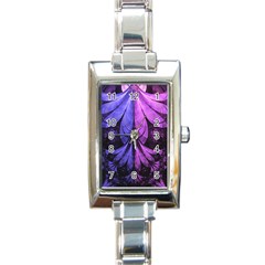 Beautiful Lilac Fractal Feathers Of The Starling Rectangle Italian Charm Watch by jayaprime